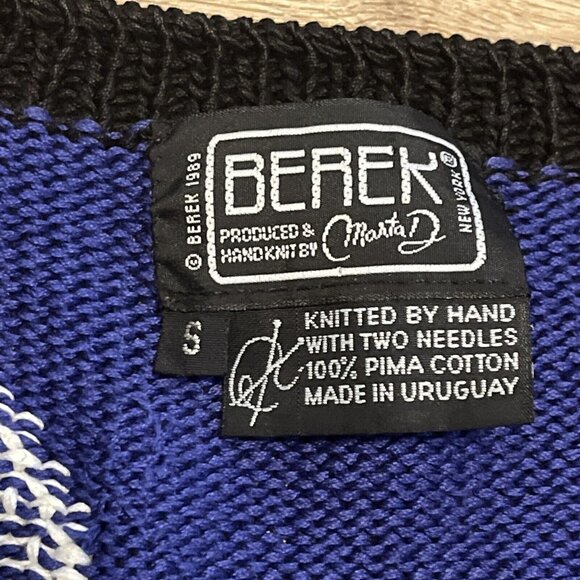 Berek Marta D Cardigan Sweater SZ Small Fiesta Southwest 1989 Vintage Funky Knit - Picture 6 of 8